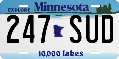 MN license plate 247SUD