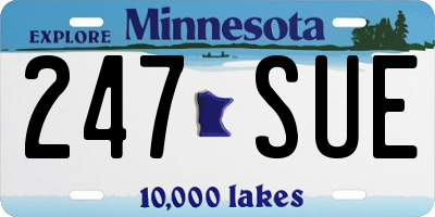 MN license plate 247SUE