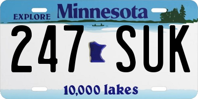 MN license plate 247SUK