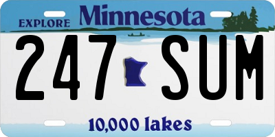 MN license plate 247SUM