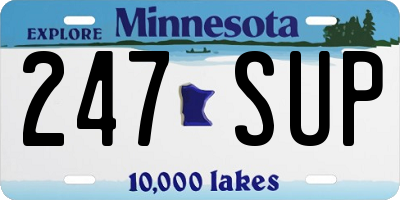 MN license plate 247SUP