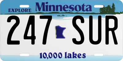 MN license plate 247SUR