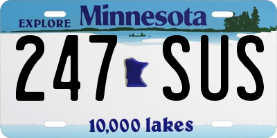 MN license plate 247SUS