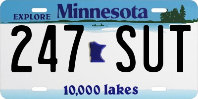 MN license plate 247SUT