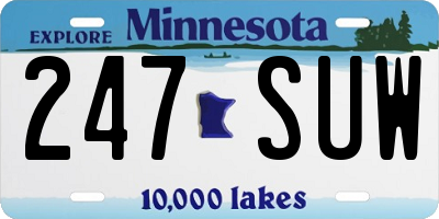 MN license plate 247SUW
