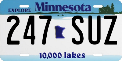 MN license plate 247SUZ