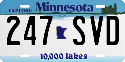 MN license plate 247SVD