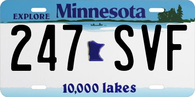 MN license plate 247SVF