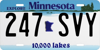 MN license plate 247SVY