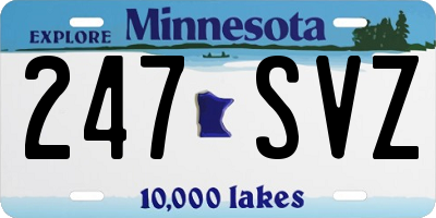MN license plate 247SVZ