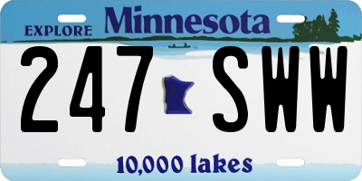 MN license plate 247SWW