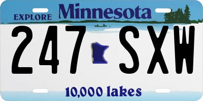 MN license plate 247SXW