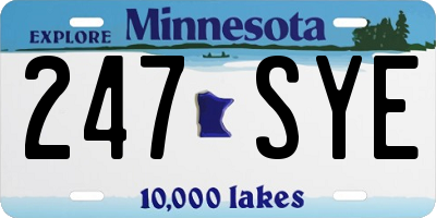 MN license plate 247SYE