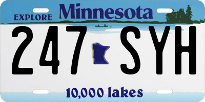 MN license plate 247SYH