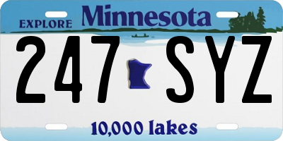 MN license plate 247SYZ