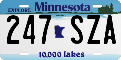 MN license plate 247SZA