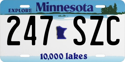 MN license plate 247SZC