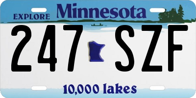 MN license plate 247SZF