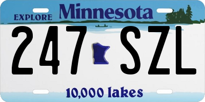 MN license plate 247SZL