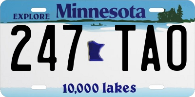 MN license plate 247TAO