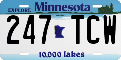 MN license plate 247TCW