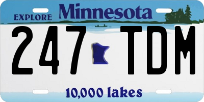 MN license plate 247TDM