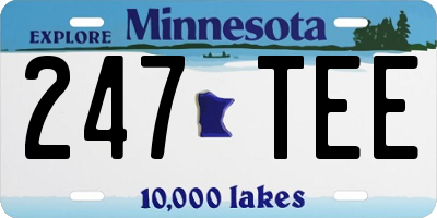 MN license plate 247TEE