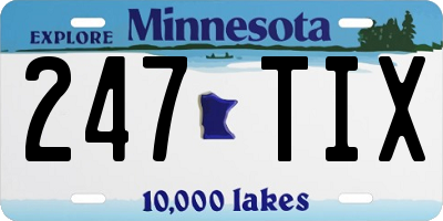 MN license plate 247TIX