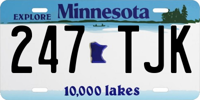 MN license plate 247TJK