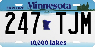 MN license plate 247TJM