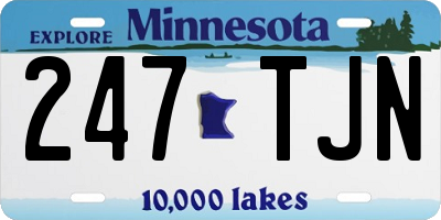 MN license plate 247TJN