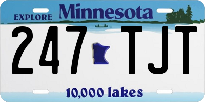 MN license plate 247TJT