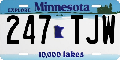 MN license plate 247TJW