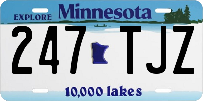 MN license plate 247TJZ