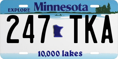 MN license plate 247TKA