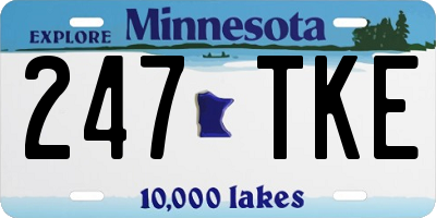 MN license plate 247TKE