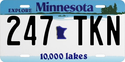 MN license plate 247TKN