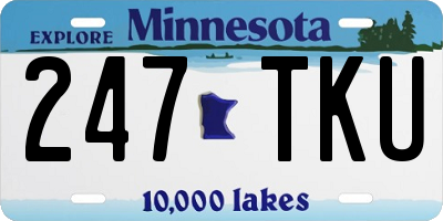 MN license plate 247TKU