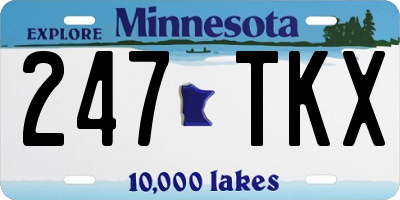 MN license plate 247TKX