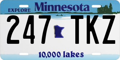 MN license plate 247TKZ