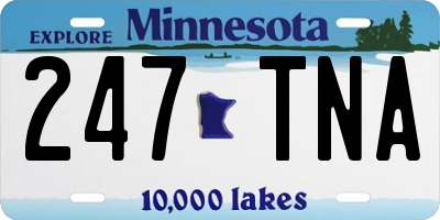 MN license plate 247TNA