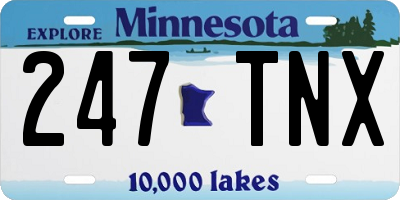 MN license plate 247TNX
