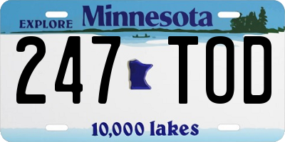 MN license plate 247TOD