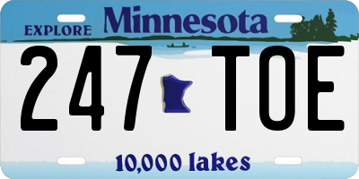 MN license plate 247TOE