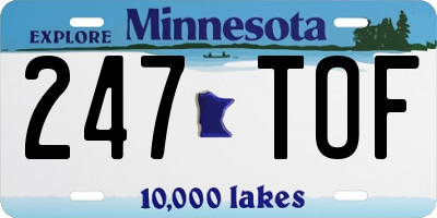 MN license plate 247TOF