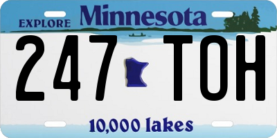 MN license plate 247TOH