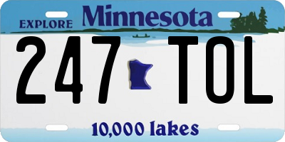 MN license plate 247TOL