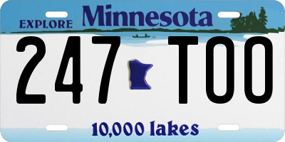 MN license plate 247TOO