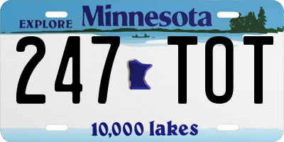 MN license plate 247TOT