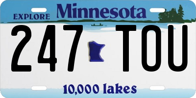 MN license plate 247TOU
